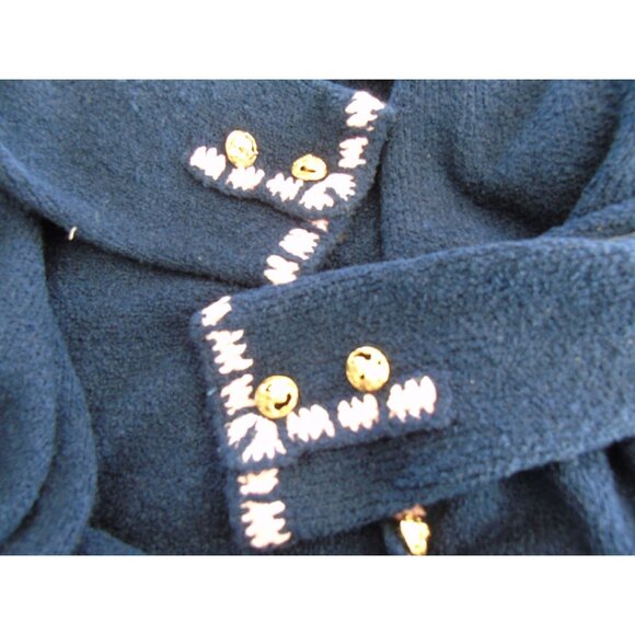 Vintage 1970's Maxi Suit St. John Knits Saks Fifth Avenue Navy & Pink 3 Piece Si - Picture 10 of 10